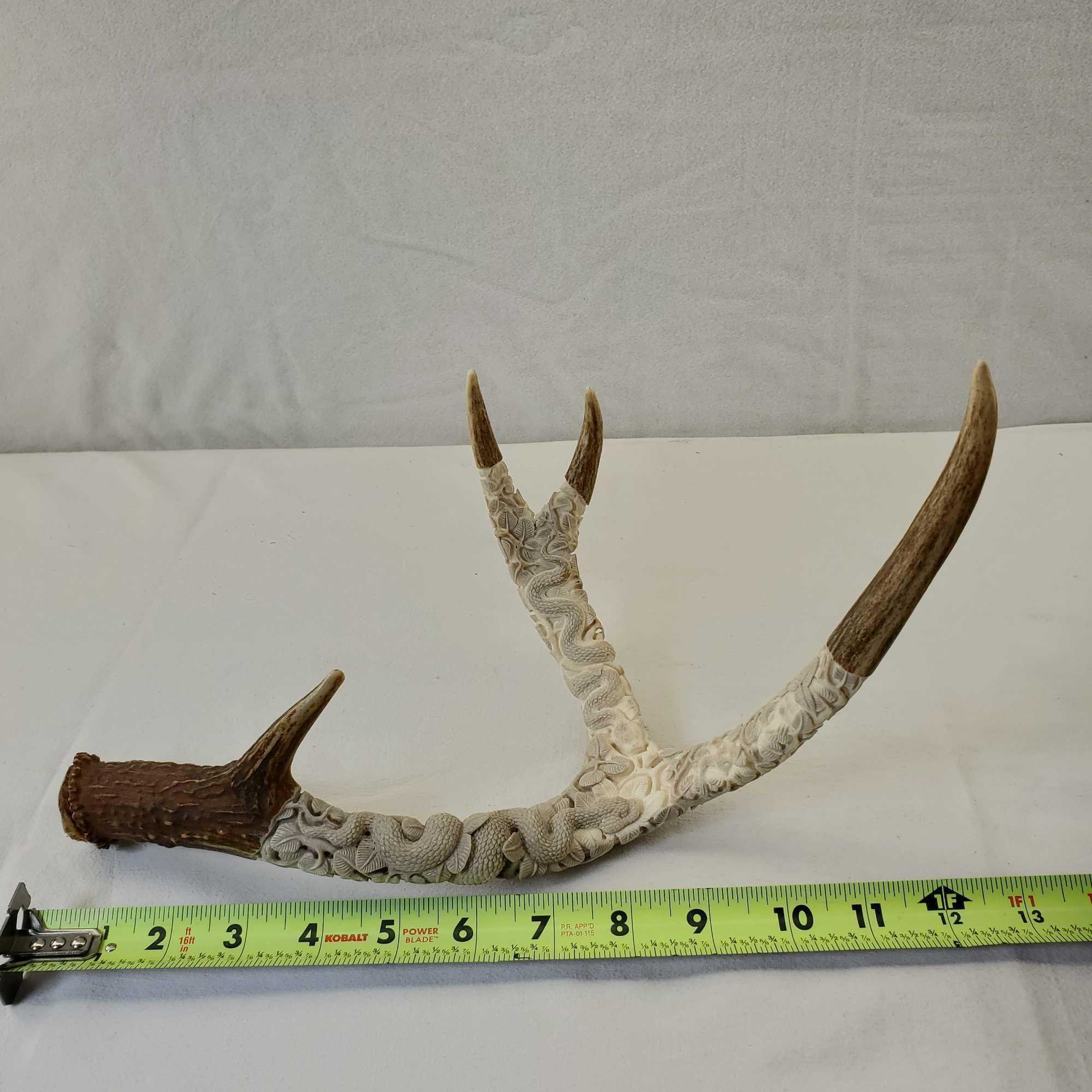 Indonesian Deer Antler Carving Balinese Artwork