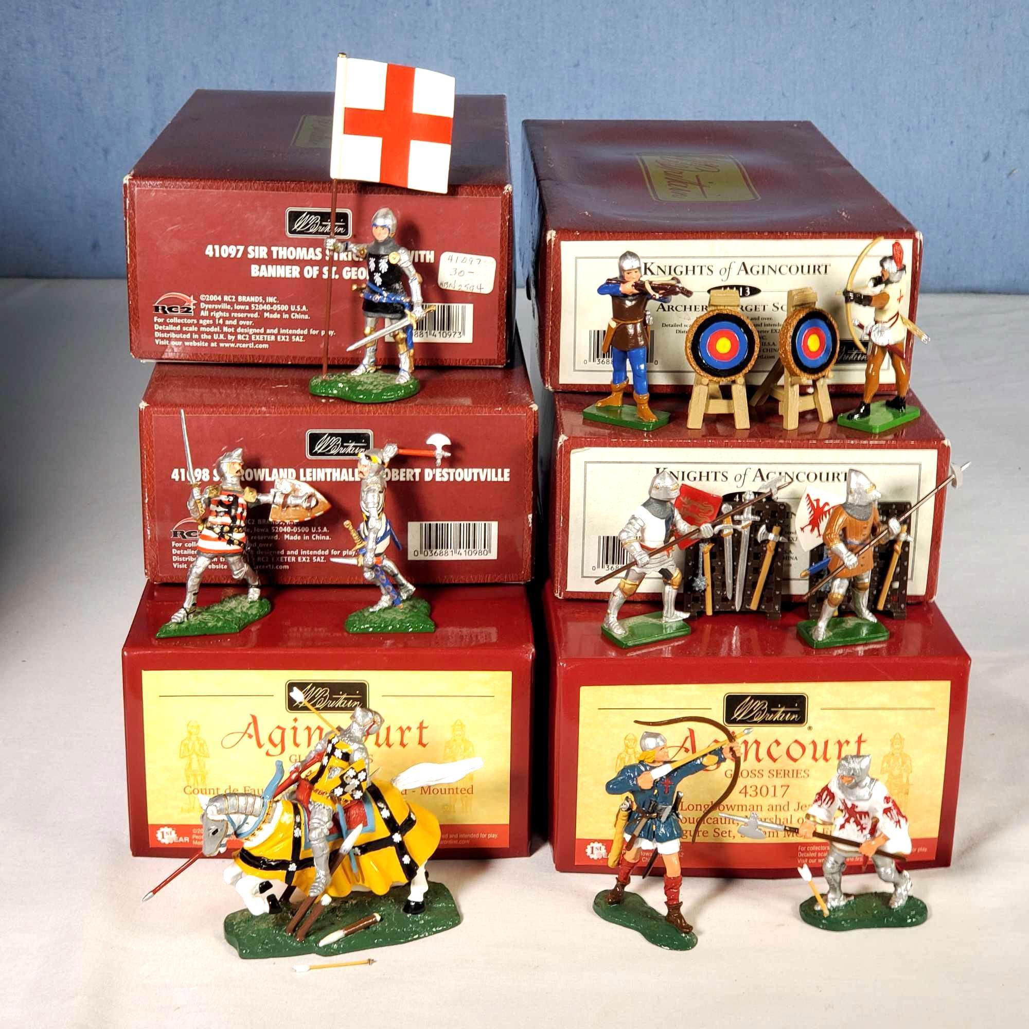 6 Boxed Britains Knights of Agincourt Metal Soldiers