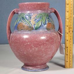 Roseville Baneda Mauve Glaze 2 Handled Vase 699-9"