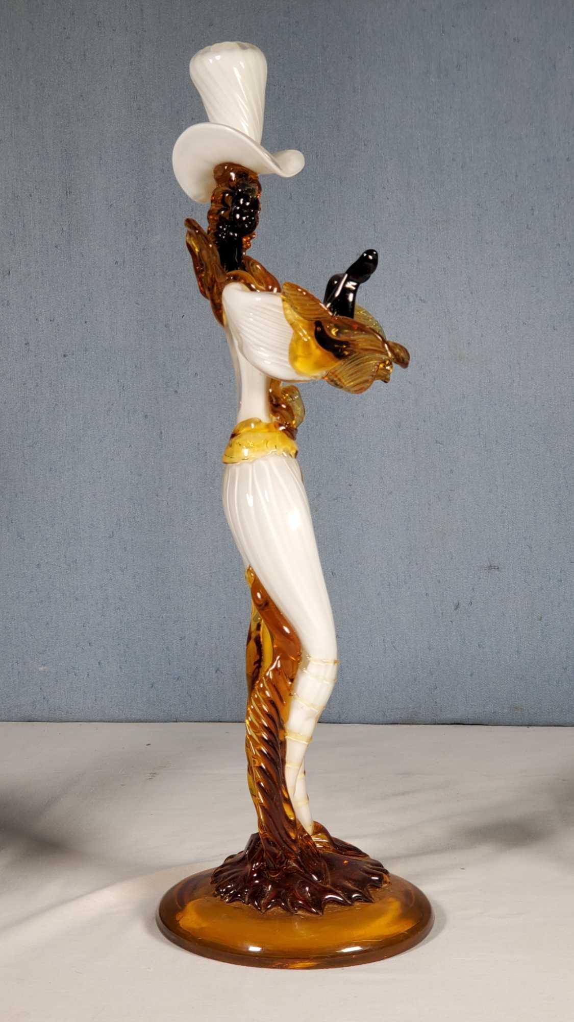 18" and 12" Murano Glass Courtier Figurines