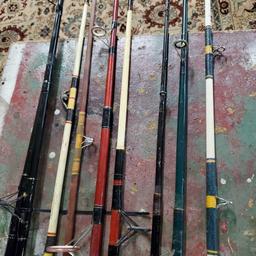 7 Good Used 6' to 8'' Sea Fishing Rods