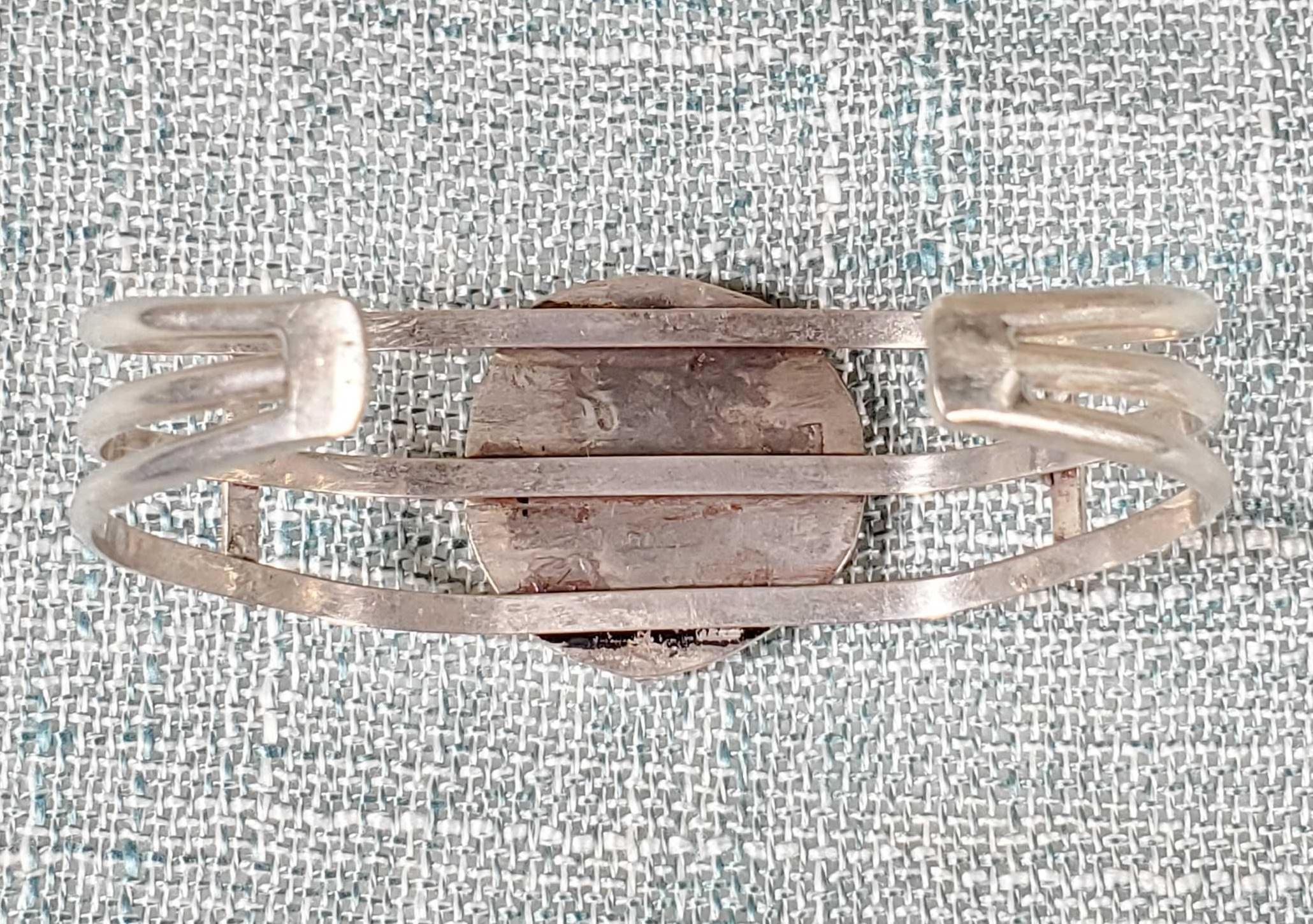 2 Vintage Navajo Sterling & Silver Turquoise Cuff Bracelets