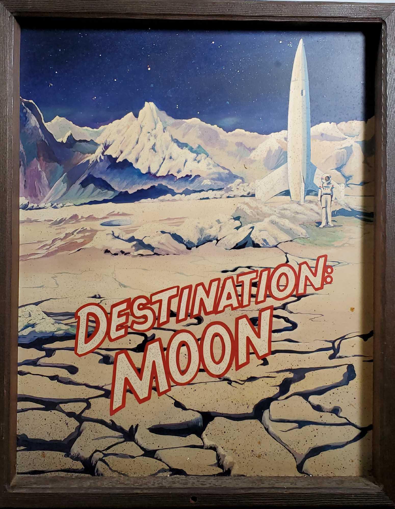 2 Framed Sci Fi Original  Art "Destination Moon" & "When Worlds Collide" Paintings