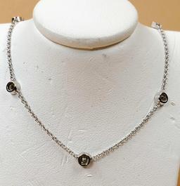 14k White Gold Diamond Necklace