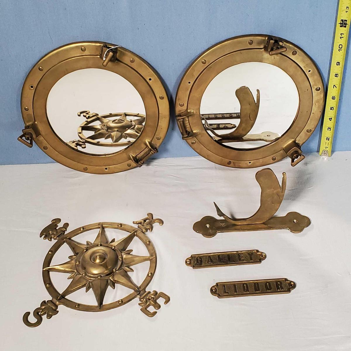 Lot Of Brass Nautical Brass Wall Decorations