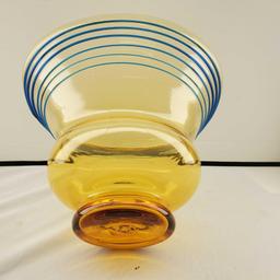 8 3/4" Tall x 12 1/4" Rim Blenko Glass Bowl #9728