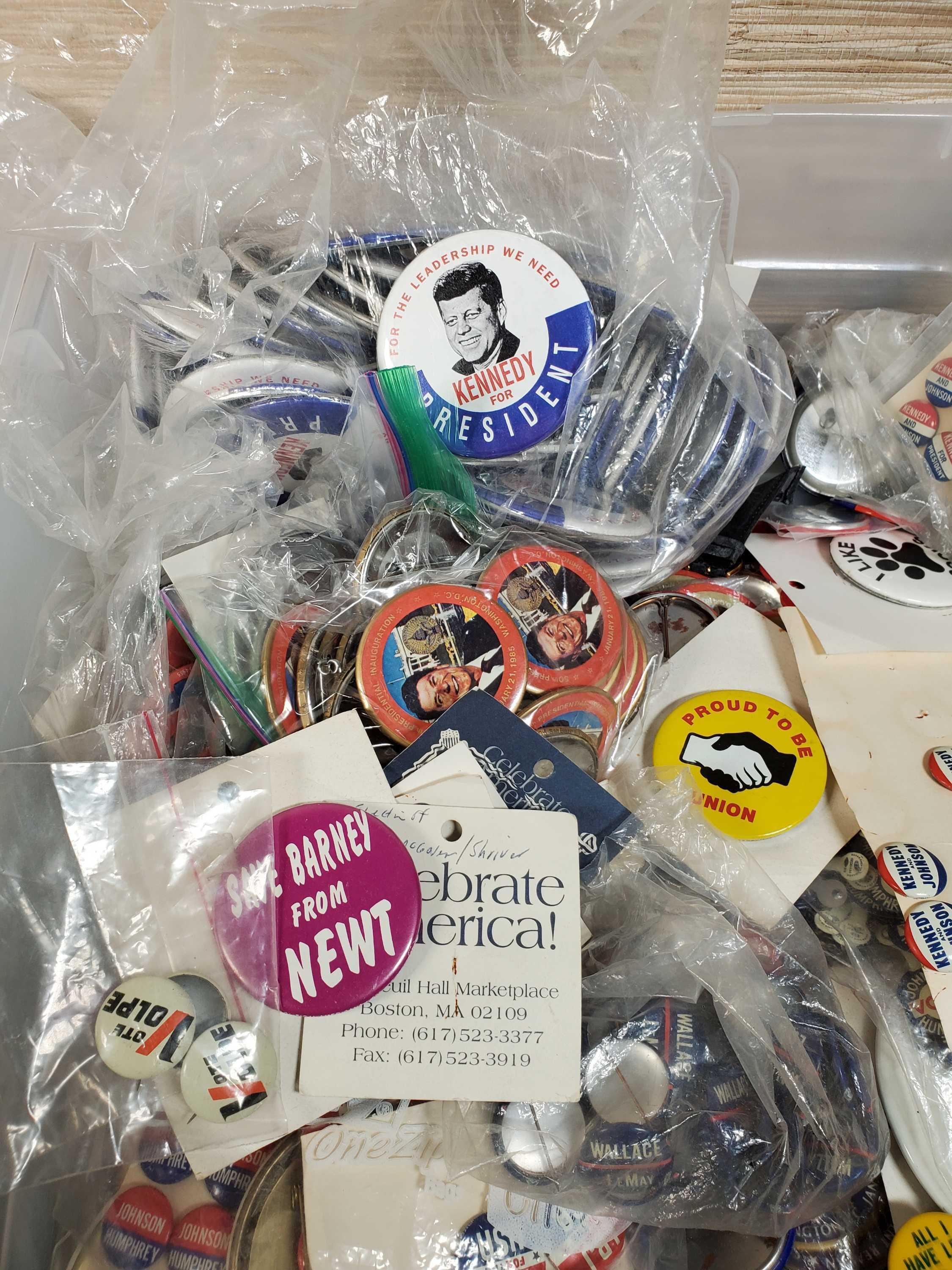 Large Lot of Vintage Political Campaign Buttons & Promo Presidential Photos