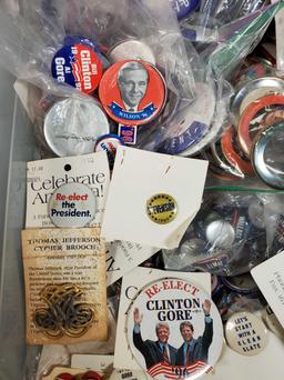 Large Lot of Vintage Political Campaign Buttons & Promo Presidential Photos