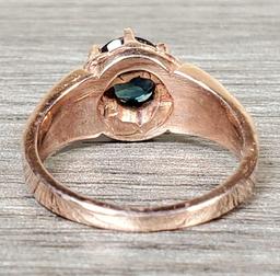 Antique 10k Rose Gold Sapphire Ring
