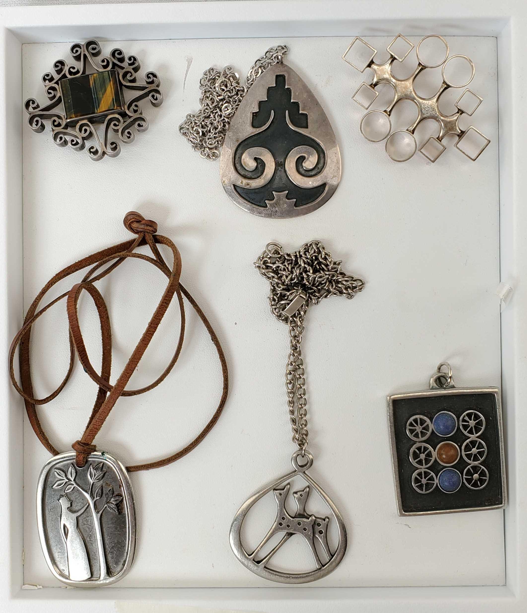 Mid Century Jewelry Lot incl. Sterling Silver David Anderson Pin