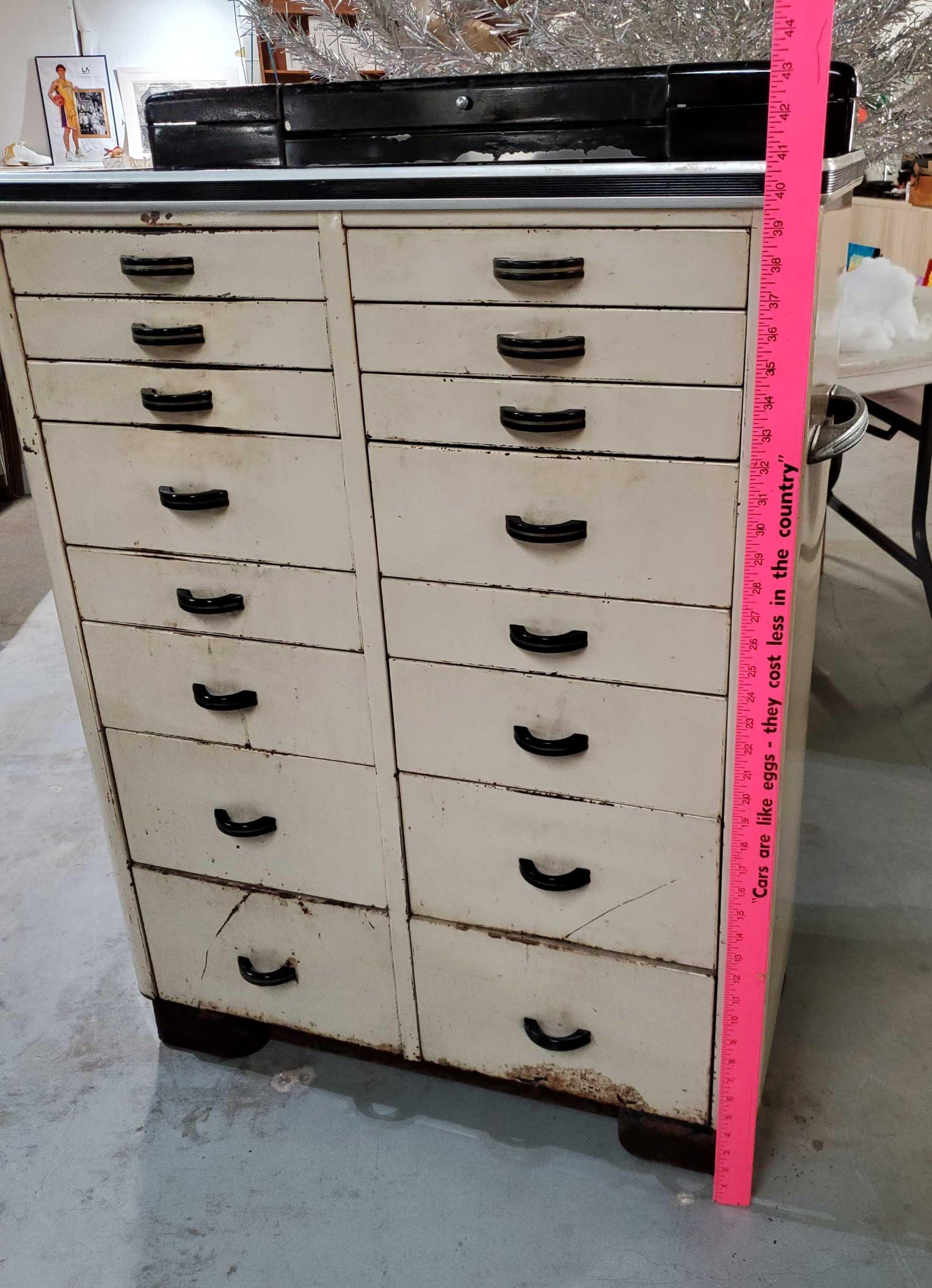 Art Deco Black & White Dental Cabinet