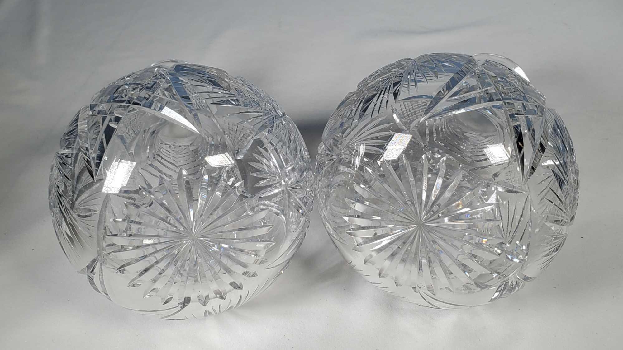 3 American Brilliant Cut Crystal Decanter Water Bottles