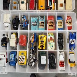 10 Double Sided 48 Car Plastic Storage Bins FULL Of Die Cast Cars