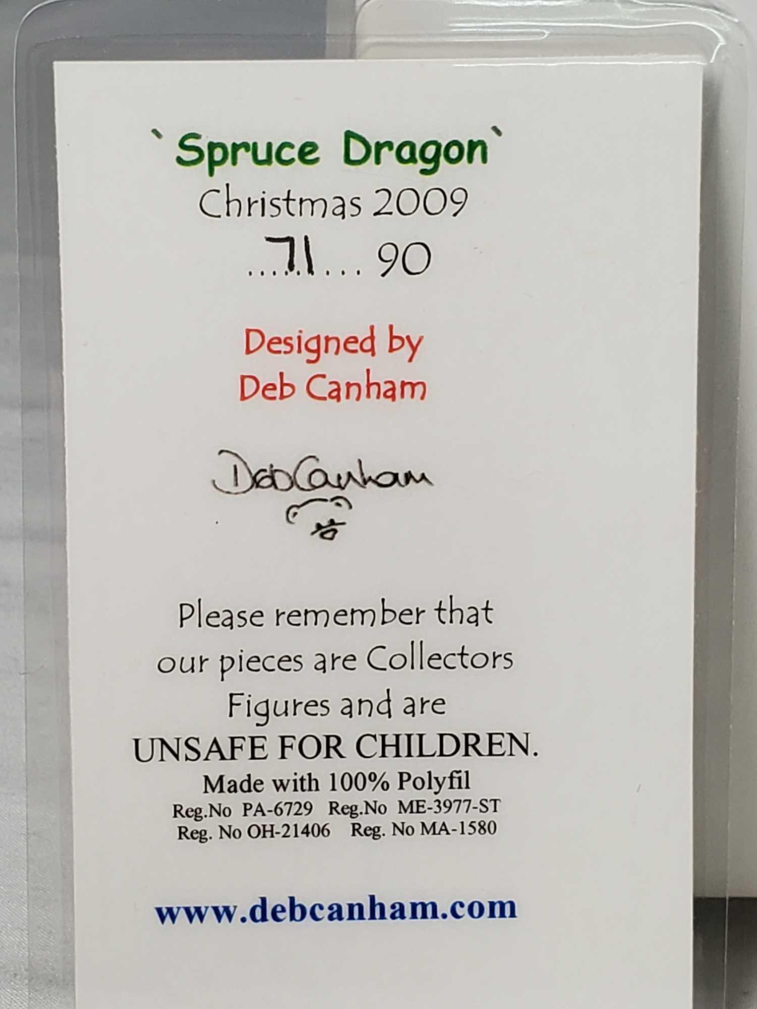 5 LE Deb Canham Artist Designs Dappled Dragons Ultra Suede Holiday Figurines With Boxes and Cards