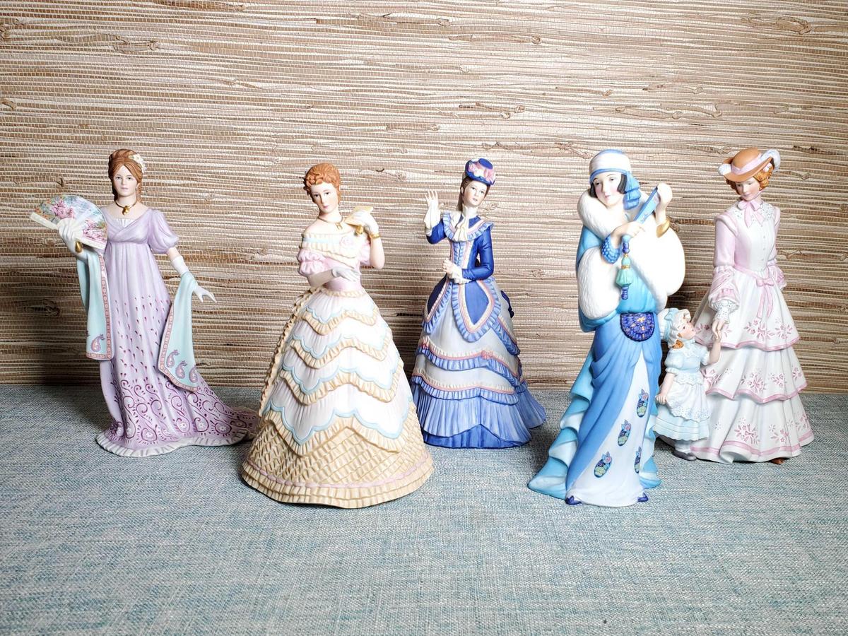 5 Lenox Porcelain Lady Figurines