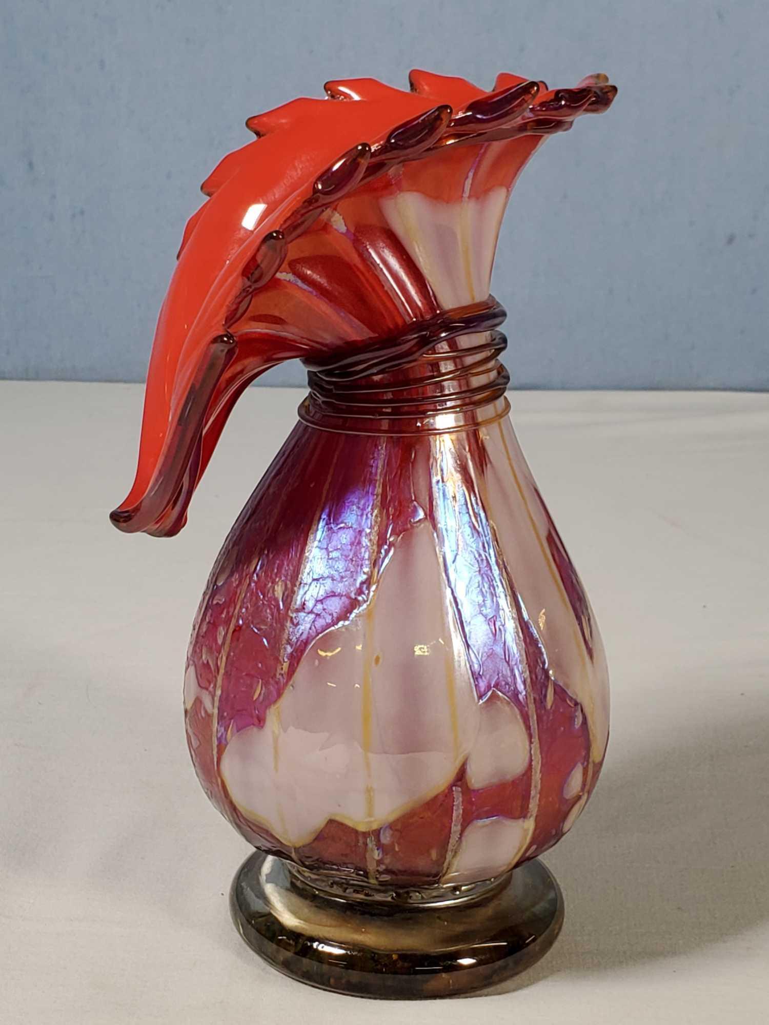 2 Artist Signed Art Glass Vases incl. Robert Held