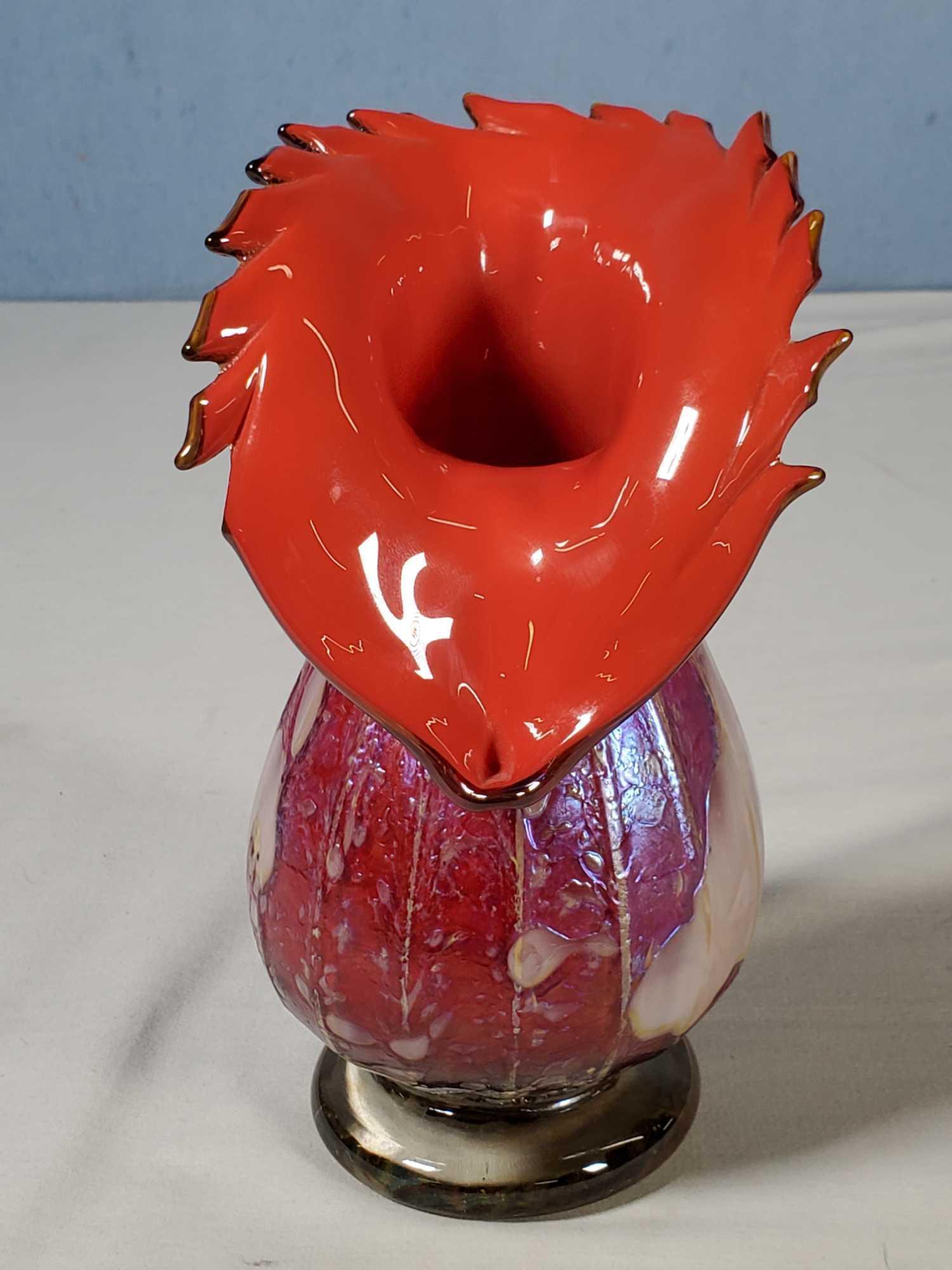 2 Artist Signed Art Glass Vases incl. Robert Held