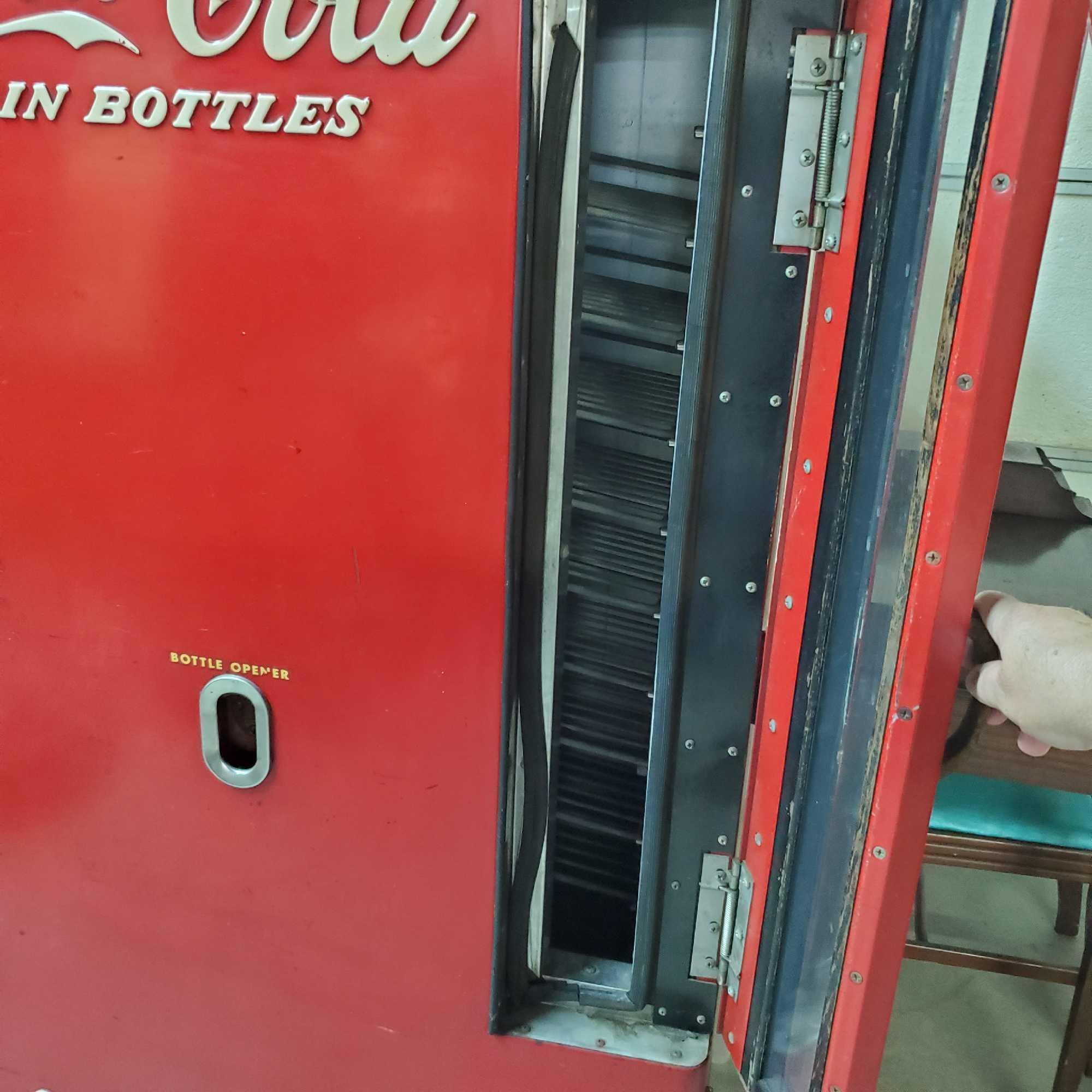 The Vendo Coca-Cola "Vendo 6-CV" 6 case vertical cooler & Appliance Dolly