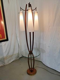 Italian 3-Light Mid Century Floor Lamp Table