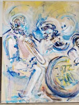 Faith Coddington Krucina Acrylic on Canvas Jazz Band Painting