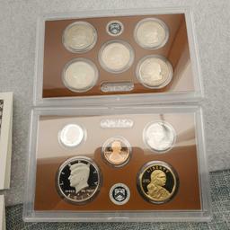 Lot Of 4 United States Premier Proof & Presidential Proof Sets In Cases And Boxes.
