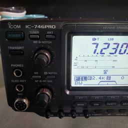 Used In Shipping Box Icom IC-746PRO HF/VHF All Mode Ham Radio Transceiver & Icon PS-125 Power Supply