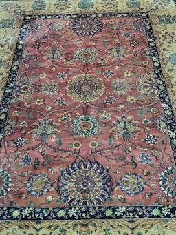 Approx 10' x 14' Earth Tone Harmonious Pattern Wool Pile Rug