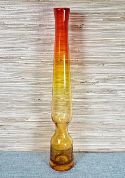 Mid Century Tangerine Bischoff Rocket Vase