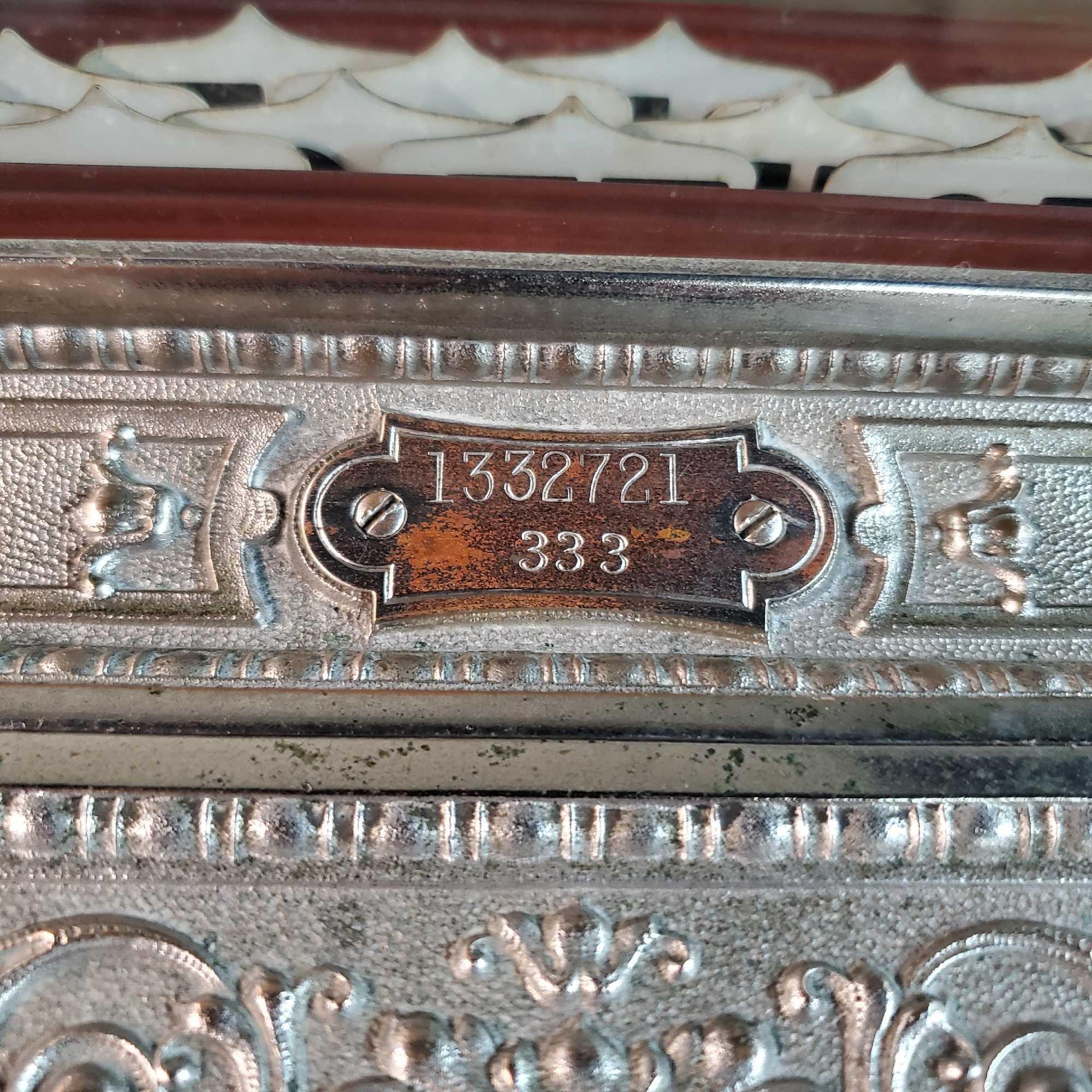 1913 National Cash Register Co. Nickel Plated Model 333 Dolphin Pattern.