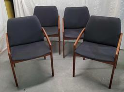 4-1960s Mid Century Danish Modern Teak Arm Chairs By Kia Kristiansen For KS Mobler