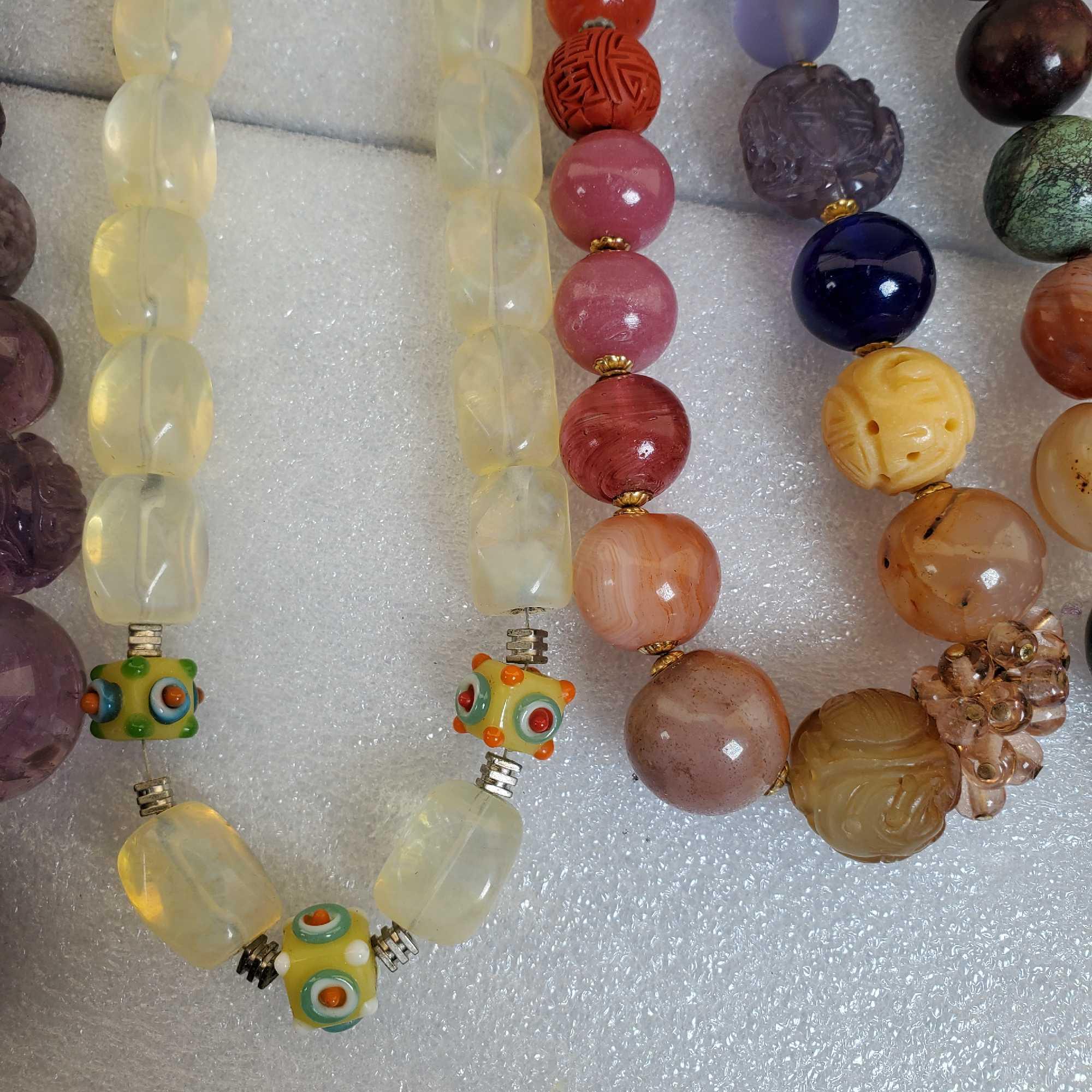6 Vintage Trade Bead Necklaces From Around The World Bead Collection