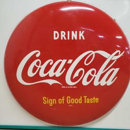1950s Coca-Cola Diner Menu Sign with Red Bullet Sign Center and Menu Slats With Inserts