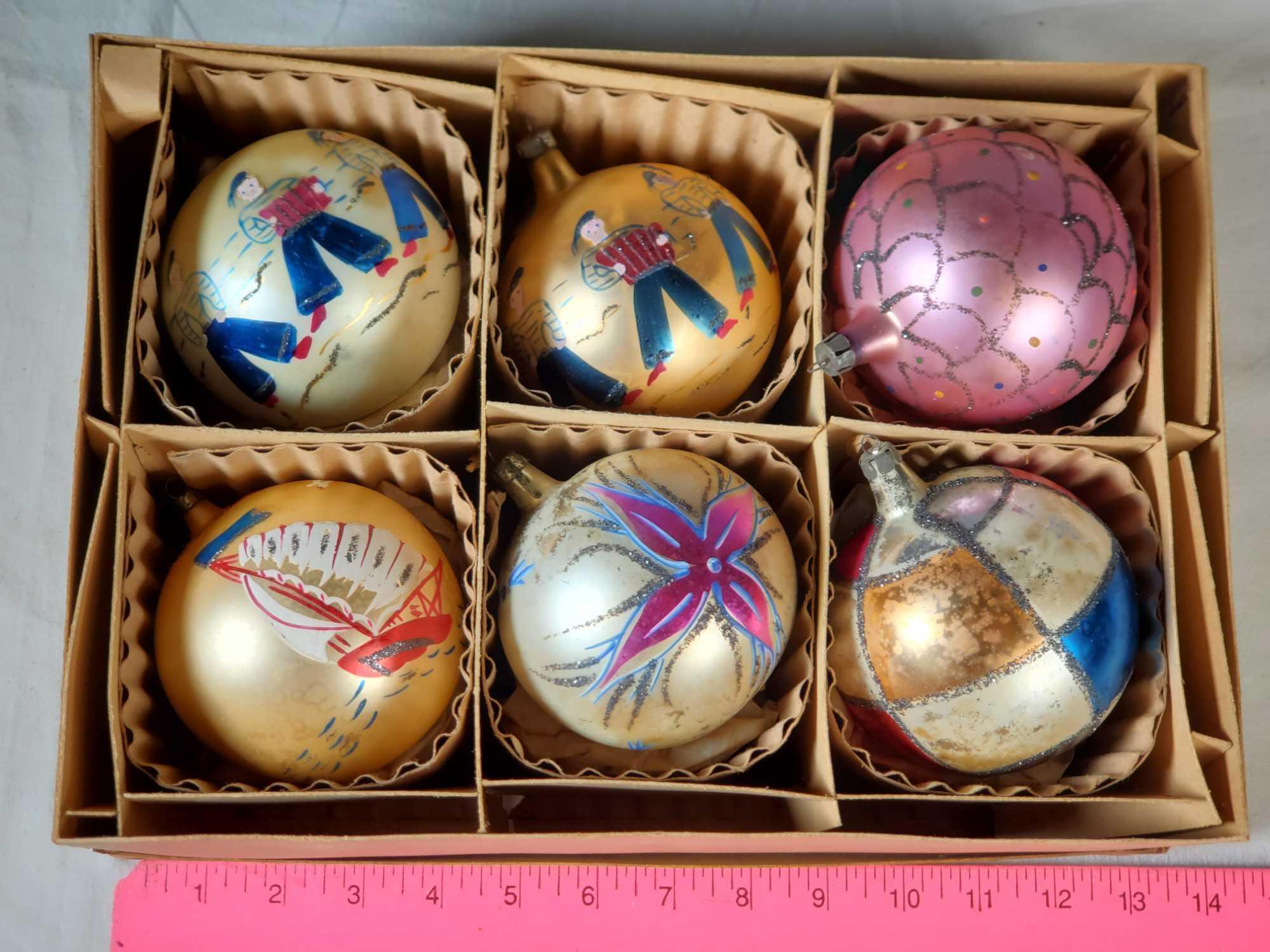 Collection of Approx 90 1940s-1960s Blown Glass Christmas Tree Ornaments