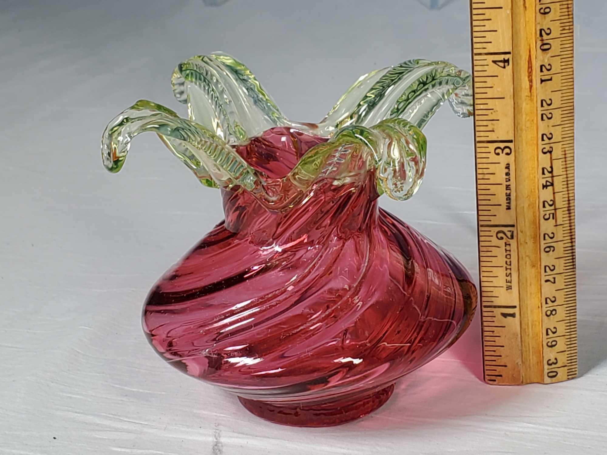 7 Pcs Cranberry and Related Glass