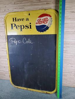 Vintage Pepsi Chalkboard Tin Sign