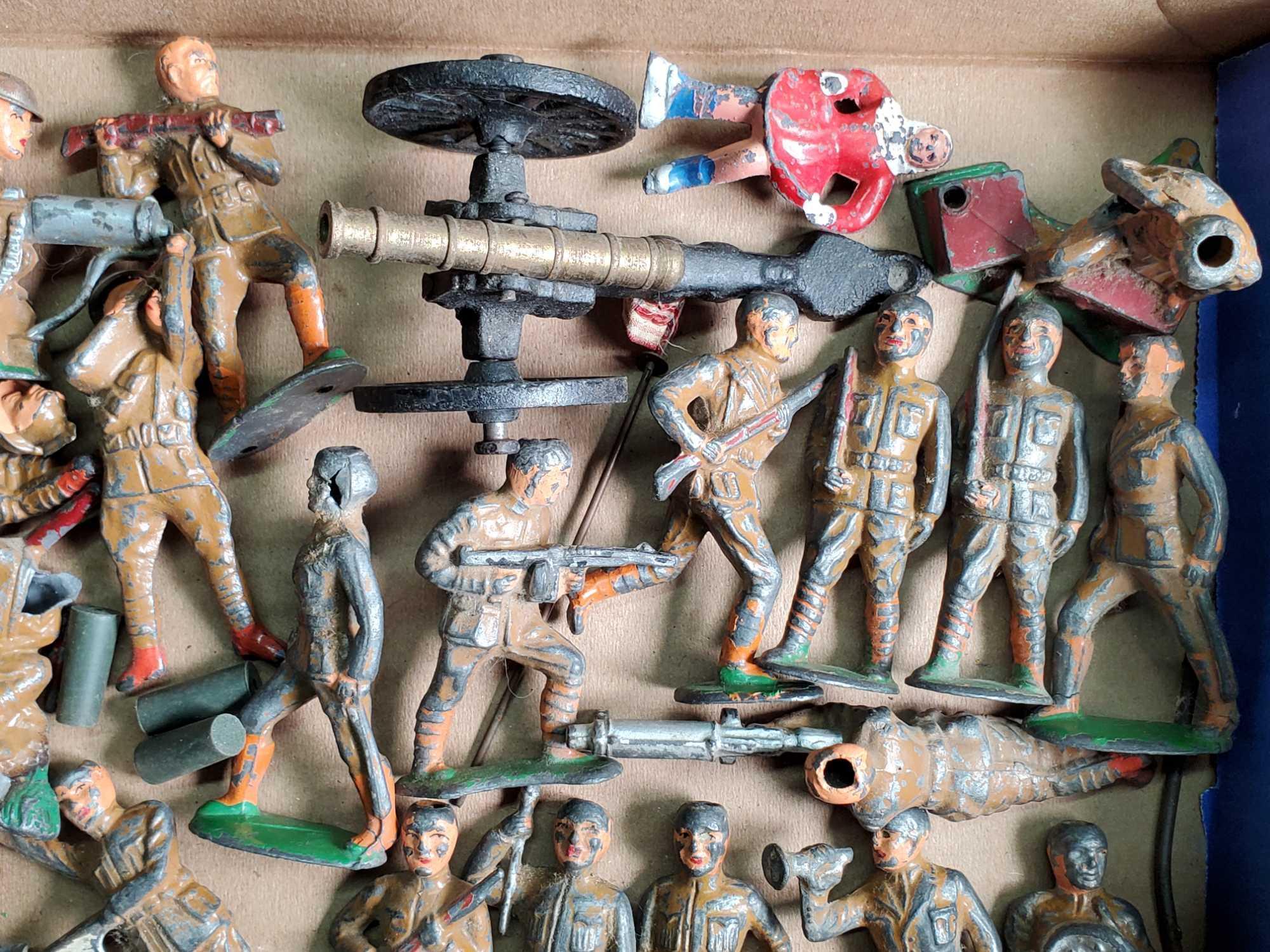 2 Trays Of Barclay/Manoil Dime Store Holloware Toy Soldiers