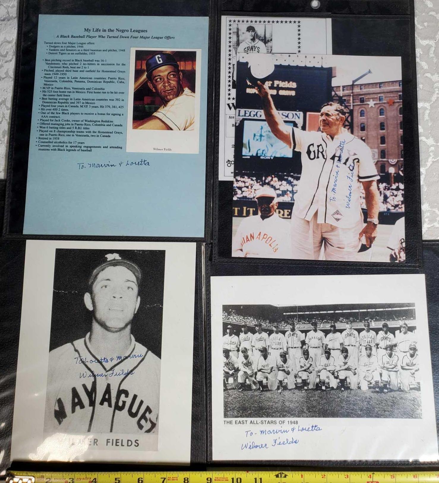 Baseball Lot with Wilmer Fileds and Monte Irwin, B&W Baseball Book, Carlos Santana 8x10 and More