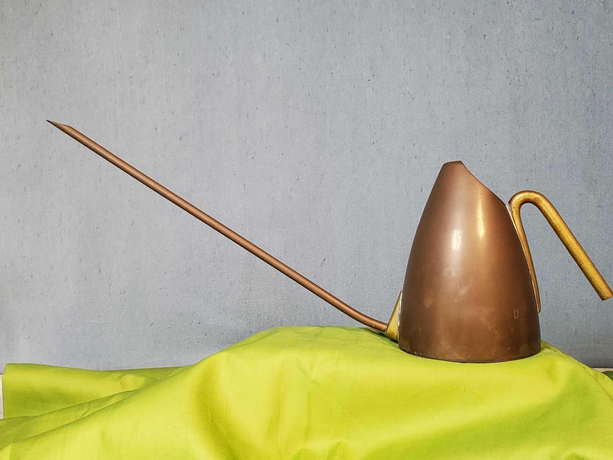 1940-50s Carl Aubock II Bauhaus Vienna Modernist Design Copper and Brass Watering Can