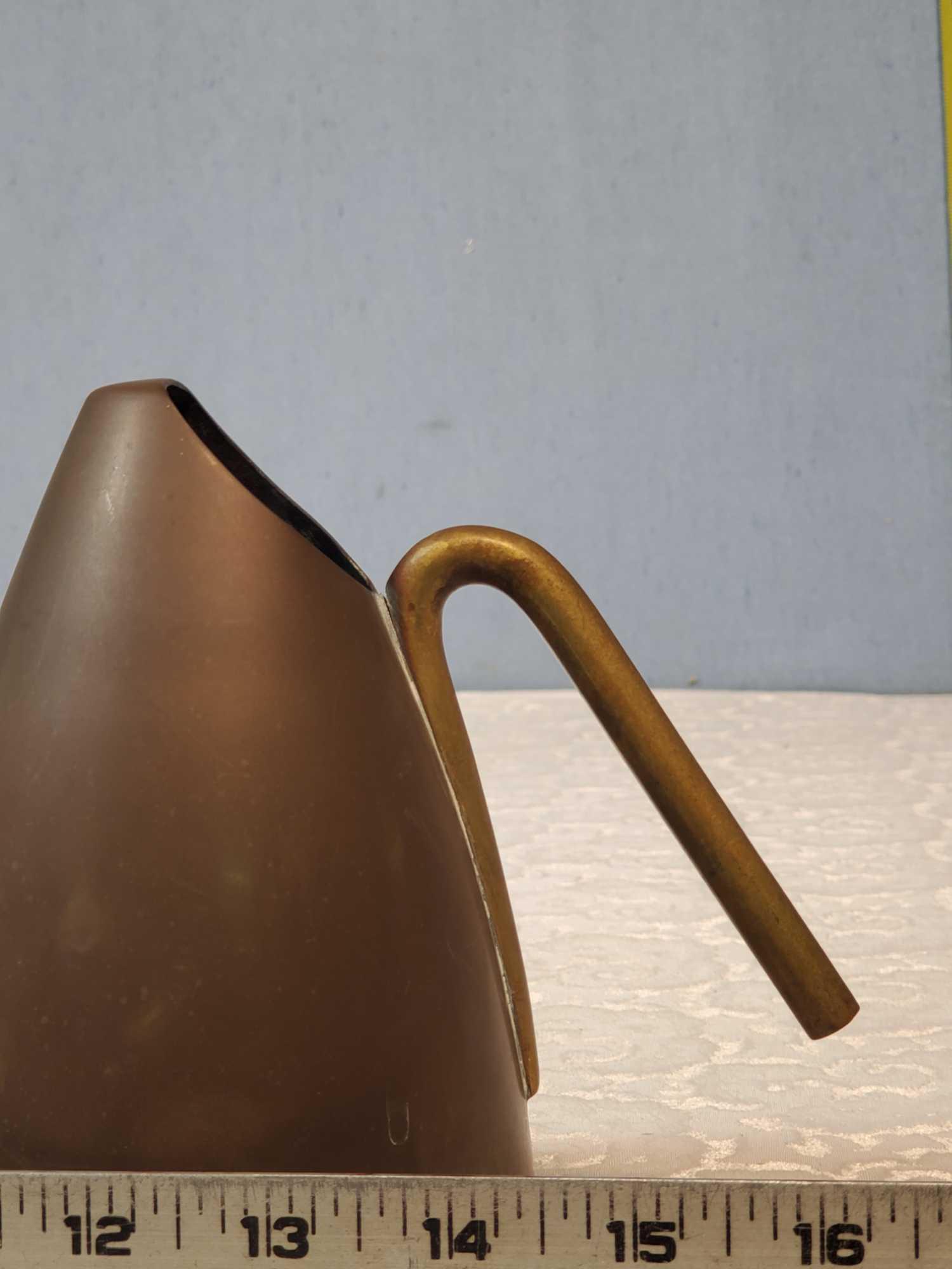 1940-50s Carl Aubock II Bauhaus Vienna Modernist Design Copper and Brass Watering Can