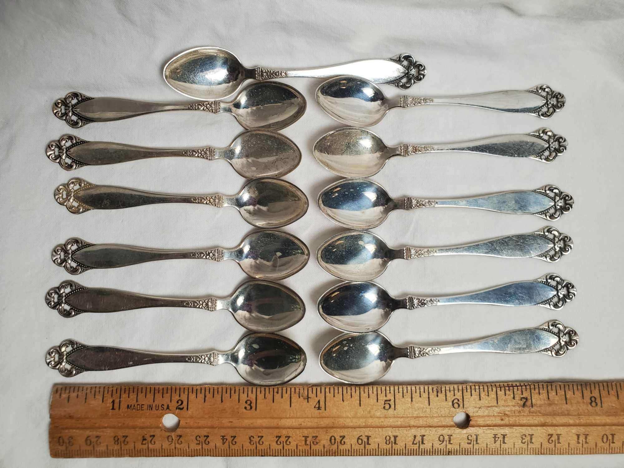 25 Pcs Brodrene Lohne & Magnus Aase 830S Norway Silver Flatware in Laila and Dobbel Rokokko Patterns