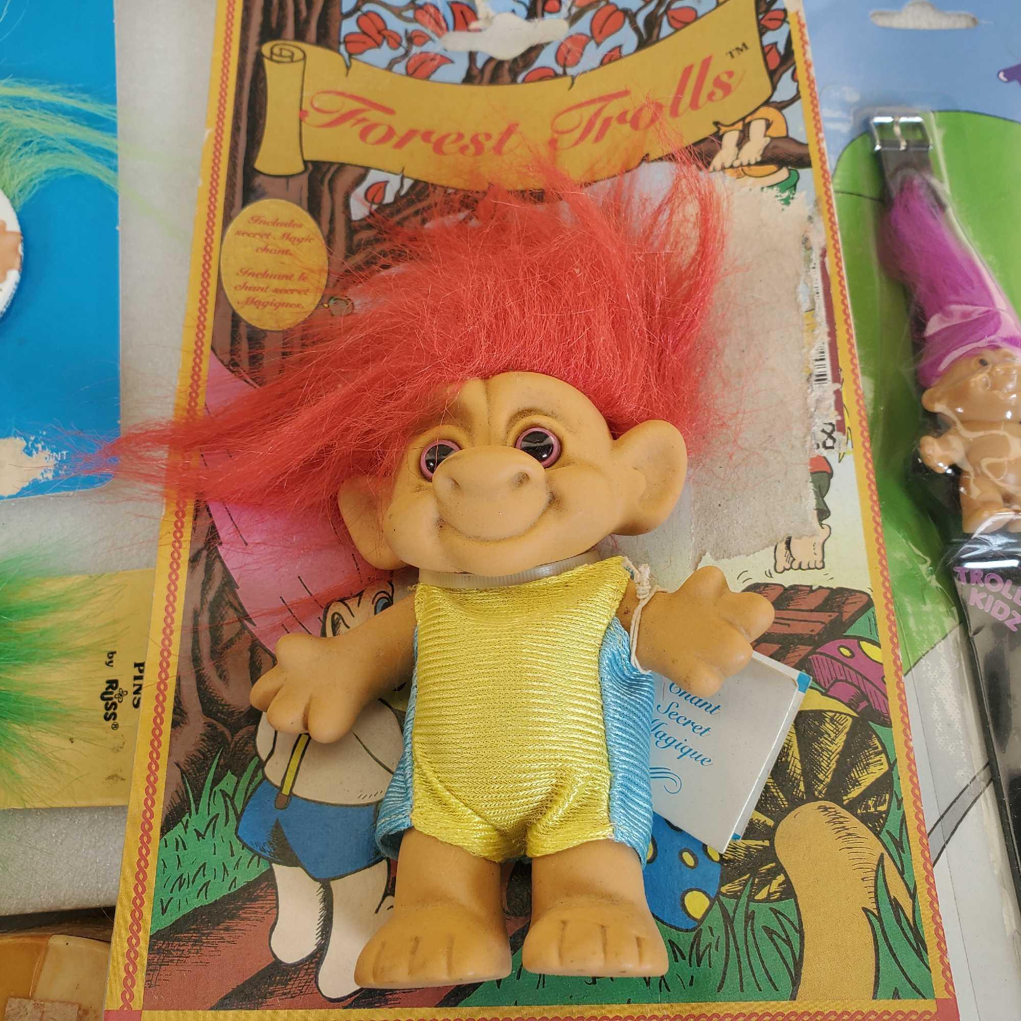 Collection Of Uneeda Wishnik Troll Dolls In Original Packaging