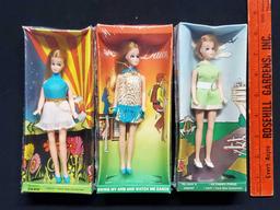 3 1970s Topper Dolls Mint in Box