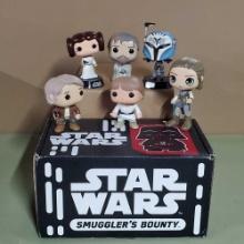 56 Loose Star Wars Funko Pop Bobble Head Vinyls and Star Wars Smuggler's Bounty Loot Box