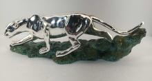 L'Argenta Silver Plated 16"" Panther Sculpture LE 384/500