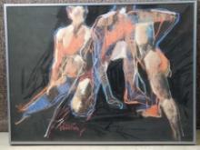 Frank Frederico 1928 -2018 Pastel On Paper "Triad II"