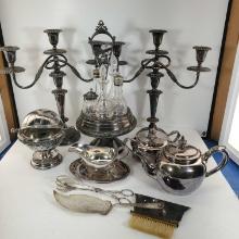 Misc Silverplate & Silver Soldered Items with Tiffany & Co Teapot and More