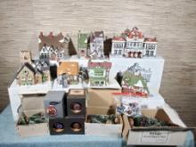 7 Dept. 56 Christmas Houses in Boxes, Harley Davidson Ornaments, & More