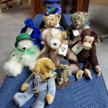 Collection Of Stuffed Bears & Monkey