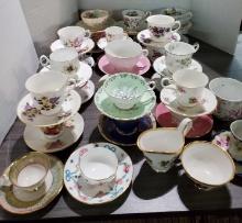Estate Collection of Vintage Tea Cups & Saucers