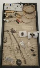 Mixed Lot Sterling Jewelry, Costume Cufflinks Bracelets Ring Pendants & More
